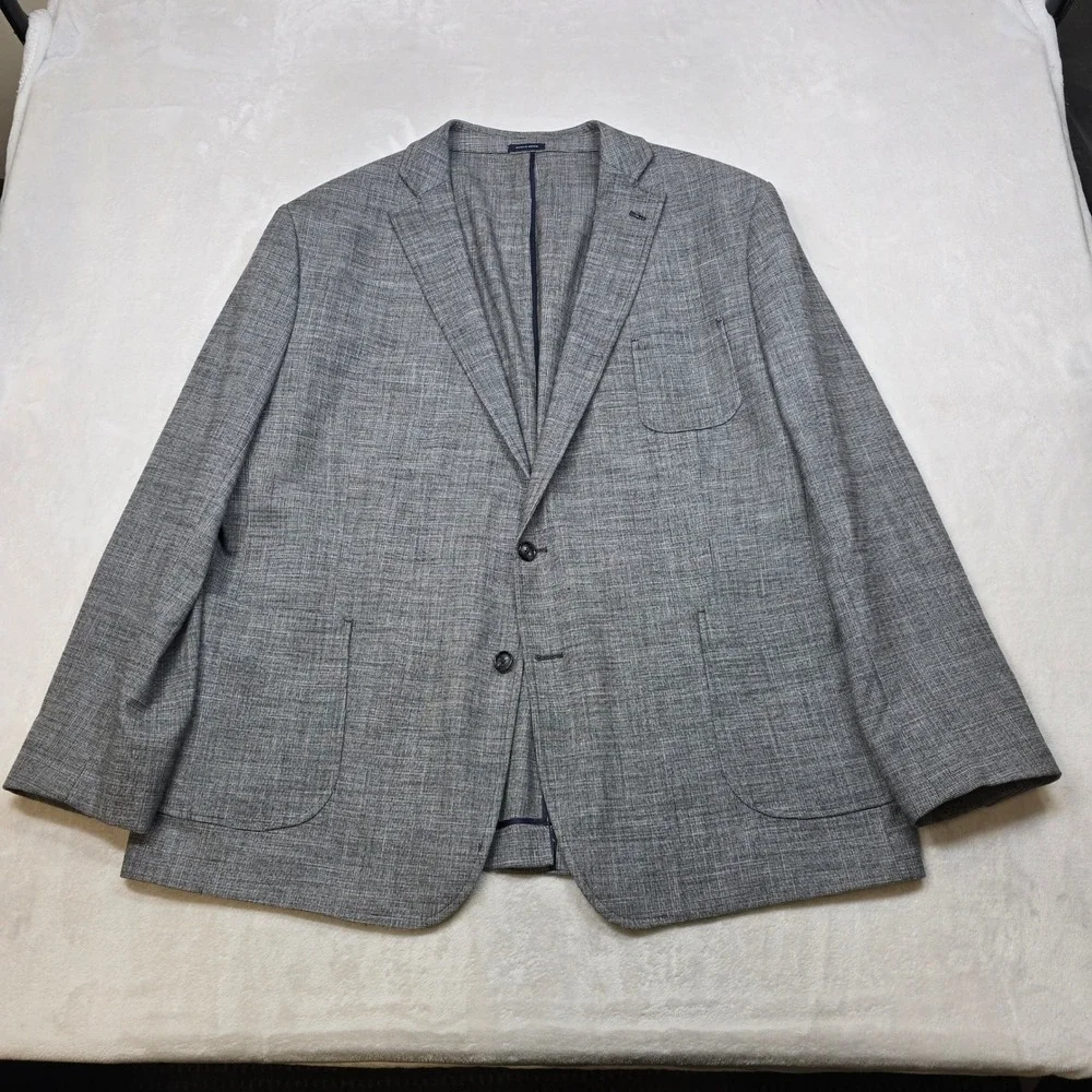 Stafford‎ Blazer Mens 52R 52 Gray Micro Pattern Travel Stretch Sport Coat